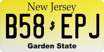 NJ license plate B58EPJ