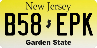 NJ license plate B58EPK
