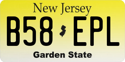 NJ license plate B58EPL