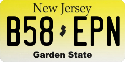 NJ license plate B58EPN