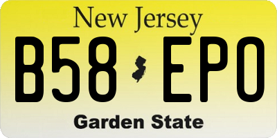 NJ license plate B58EPO