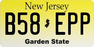 NJ license plate B58EPP