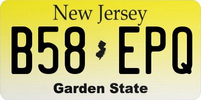 NJ license plate B58EPQ