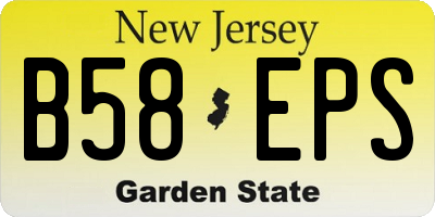 NJ license plate B58EPS
