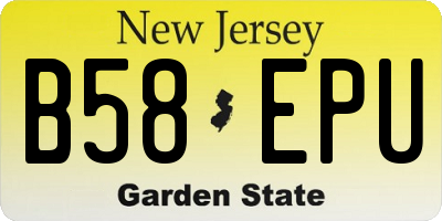 NJ license plate B58EPU