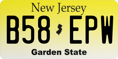 NJ license plate B58EPW