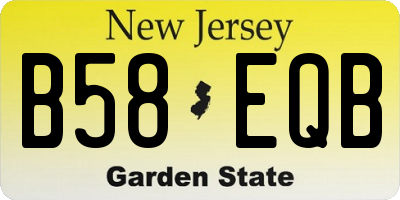 NJ license plate B58EQB