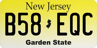 NJ license plate B58EQC