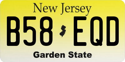 NJ license plate B58EQD