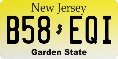 NJ license plate B58EQI