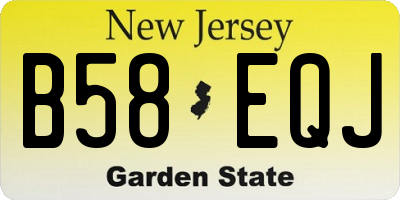 NJ license plate B58EQJ