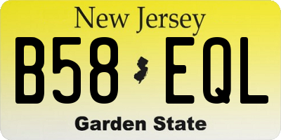 NJ license plate B58EQL