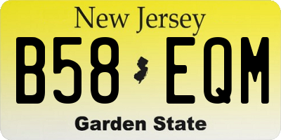 NJ license plate B58EQM