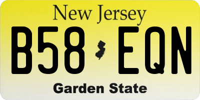 NJ license plate B58EQN