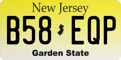 NJ license plate B58EQP