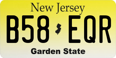 NJ license plate B58EQR