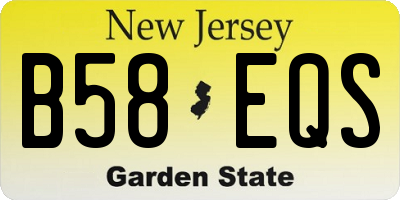 NJ license plate B58EQS