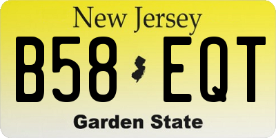 NJ license plate B58EQT
