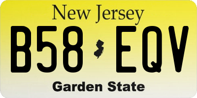 NJ license plate B58EQV