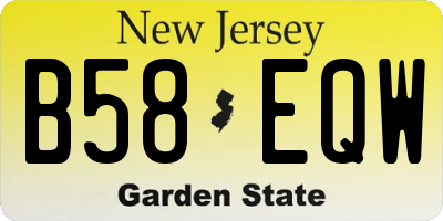 NJ license plate B58EQW