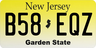 NJ license plate B58EQZ