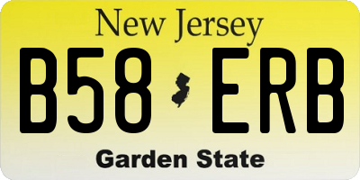NJ license plate B58ERB