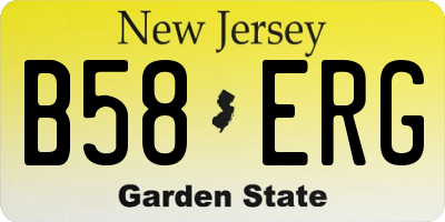 NJ license plate B58ERG