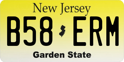 NJ license plate B58ERM