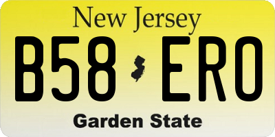 NJ license plate B58ERO