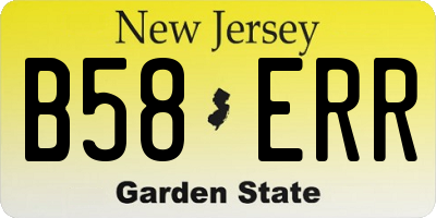 NJ license plate B58ERR
