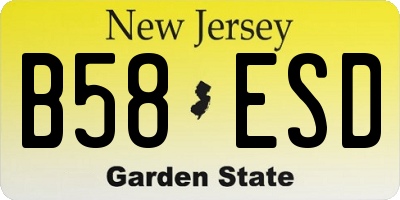NJ license plate B58ESD