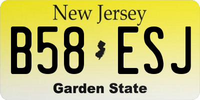 NJ license plate B58ESJ