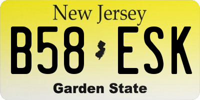 NJ license plate B58ESK