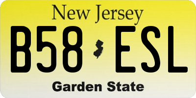 NJ license plate B58ESL