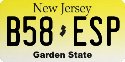 NJ license plate B58ESP