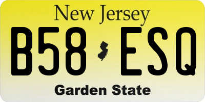 NJ license plate B58ESQ