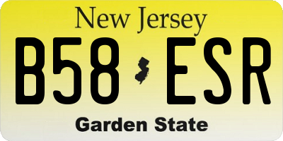 NJ license plate B58ESR