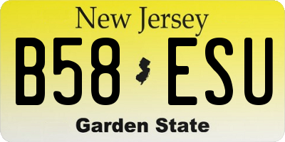 NJ license plate B58ESU