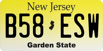 NJ license plate B58ESW