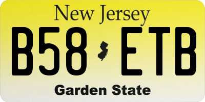NJ license plate B58ETB