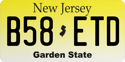 NJ license plate B58ETD