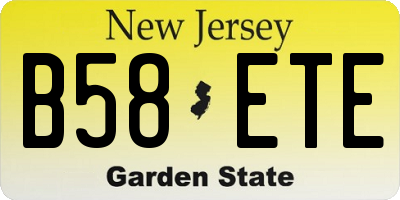 NJ license plate B58ETE