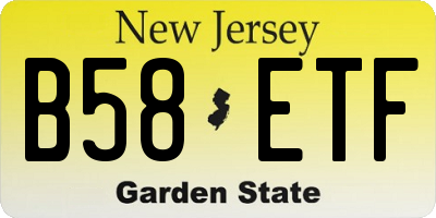 NJ license plate B58ETF