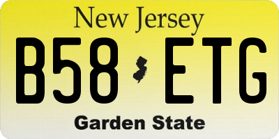 NJ license plate B58ETG