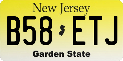 NJ license plate B58ETJ