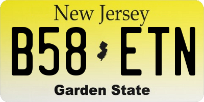 NJ license plate B58ETN