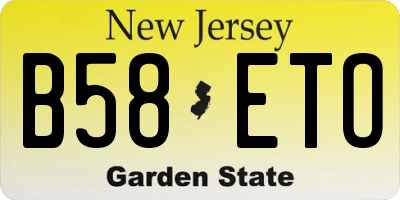 NJ license plate B58ETO