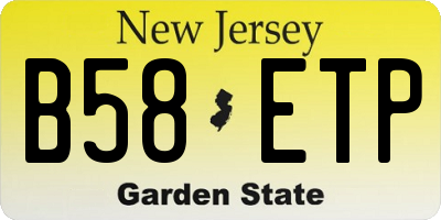 NJ license plate B58ETP