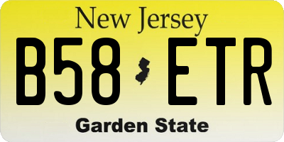 NJ license plate B58ETR