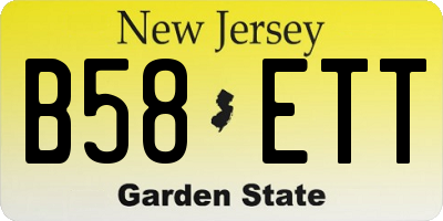NJ license plate B58ETT